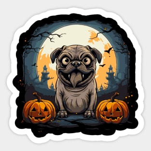 Pug halloween dog Sticker